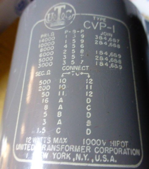 UTC CVP-1 Output Transformer　￥44,000
